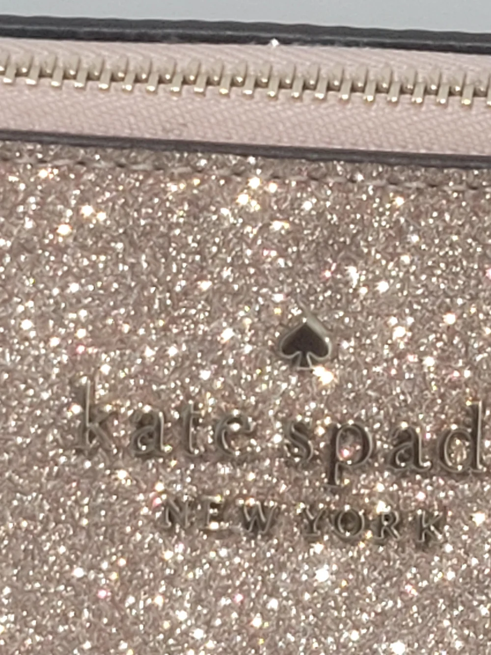 Kate Spade New York Pink Glitter Cosmetic Pouch